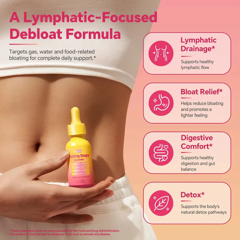 LeeFar Cutting Drops - Mango Dragonfruit Debloat & Lymphatic Support (30 Servings)